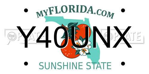 Y40UNX Florida License Plate