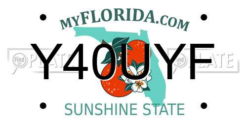 Y40UYF Florida License Plate