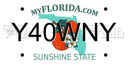 Y40WNY Florida License Plate