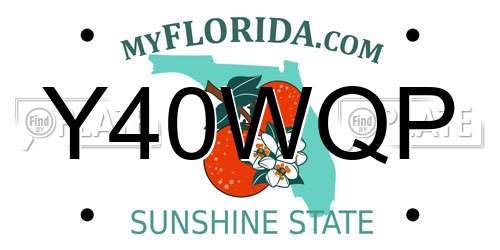 Y40WQP Florida License Plate