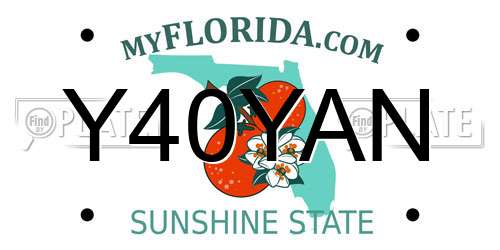 Y40YAN Florida License Plate
