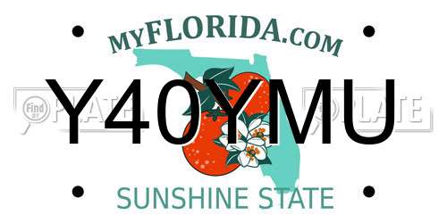 Y40YMU Florida License Plate