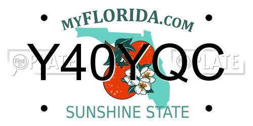Y40YQC Florida License Plate