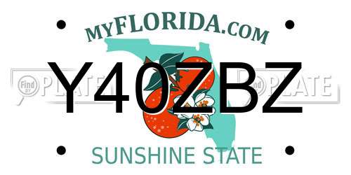 Y40ZBZ Florida License Plate