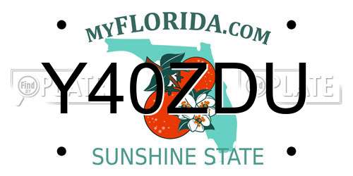 Y40ZDU Florida License Plate