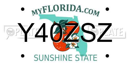 Y40ZSZ Florida License Plate