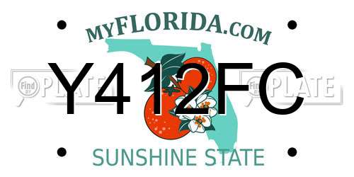 Y412FC Florida License Plate