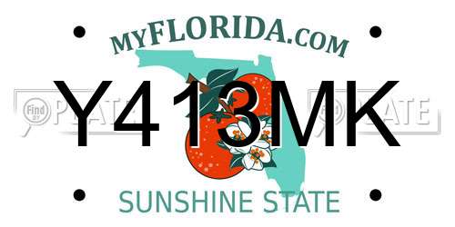 Y413MK Florida License Plate
