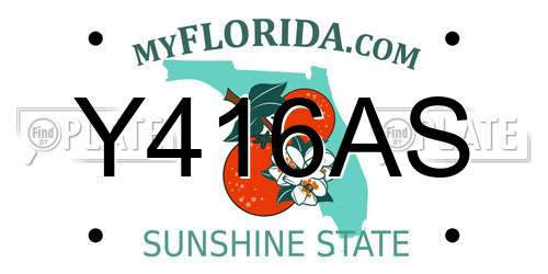 Y416AS Florida License Plate