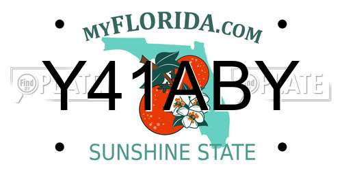 Y41ABY Florida License Plate