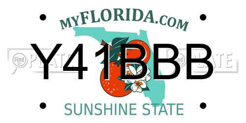 Y41BBB Florida License Plate