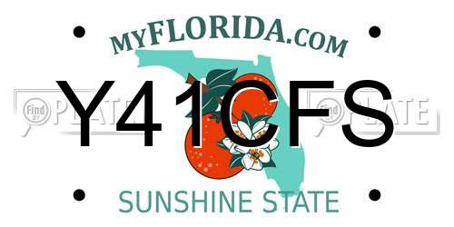 Y41CFS Florida License Plate