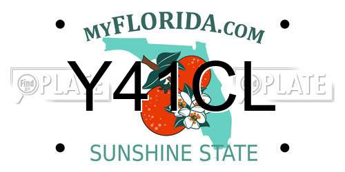 Y41CL Florida License Plate