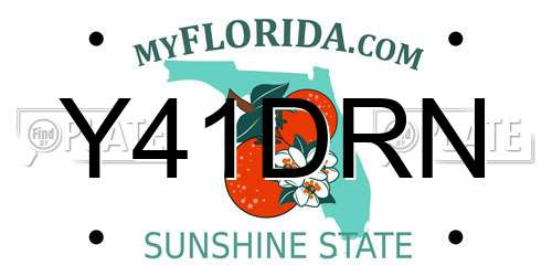 Y41DRN Florida License Plate