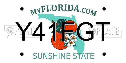 Y41FGT Florida License Plate