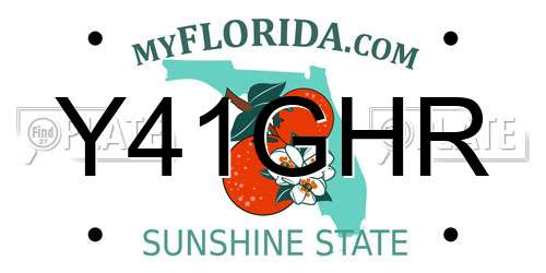 Y41GHR Florida License Plate
