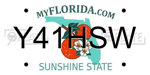 Y41HSW Florida License Plate