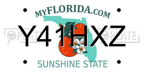 Y41HXZ Florida License Plate