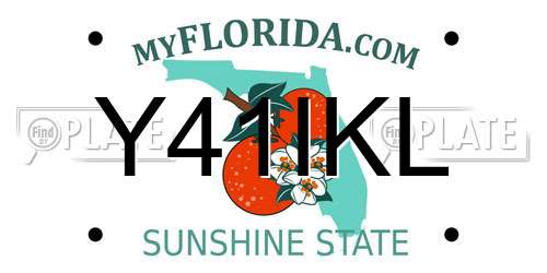 Y41IKL Florida License Plate