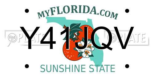 Y41JQV Florida License Plate