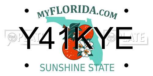 Y41KYE Florida License Plate