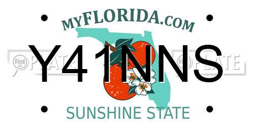 Y41NNS Florida License Plate