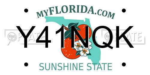 Y41NQK Florida License Plate