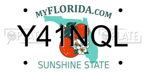Y41NQL Florida License Plate