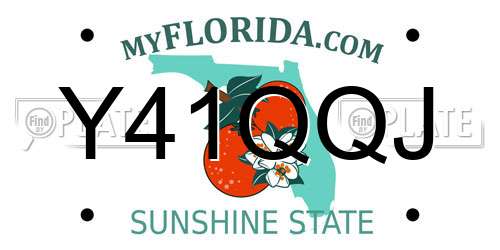 Y41QQJ Florida License Plate
