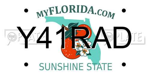Y41RAD Florida License Plate