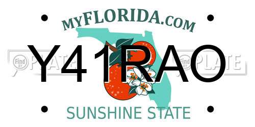 Y41RAO Florida License Plate
