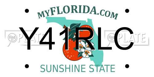 Y41RLC Florida License Plate