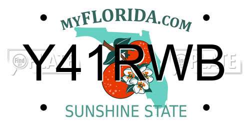 Y41RWB Florida License Plate