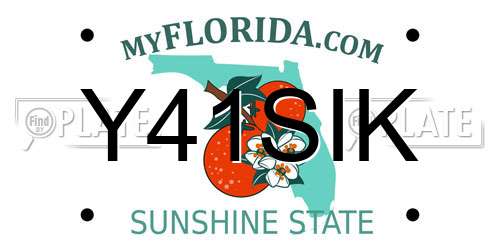 Y41SIK Florida License Plate