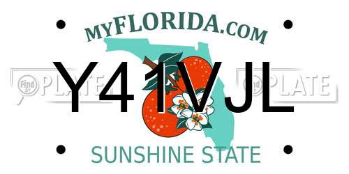 Y41VJL Florida License Plate