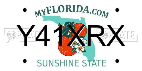 Y41XRX Florida License Plate