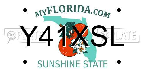 Y41XSL Florida License Plate