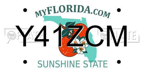 Y41ZCM Florida License Plate