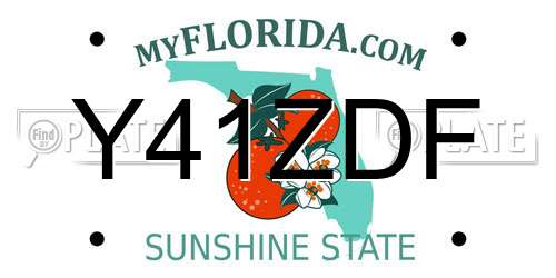 Y41ZDF Florida License Plate