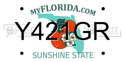 Y421GR Florida License Plate