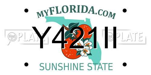 Y421II Florida License Plate
