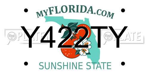 Y422TY Florida License Plate