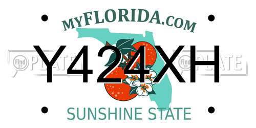 Y424XH Florida License Plate