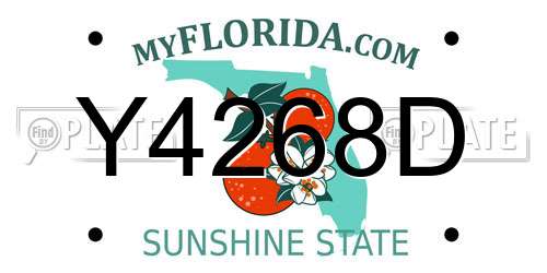 Y4268D Florida License Plate