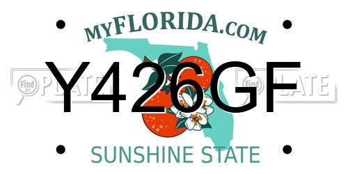 Y426GF Florida License Plate
