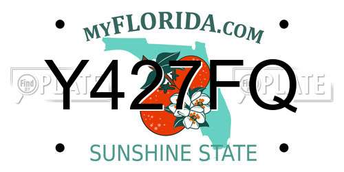 Y427FQ Florida License Plate