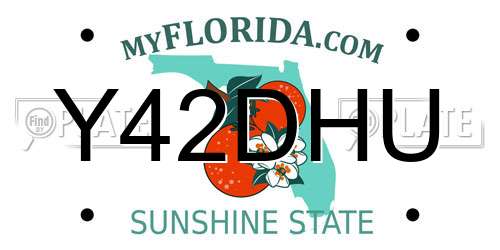 Y42DHU Florida License Plate