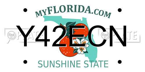 Y42ECN Florida License Plate