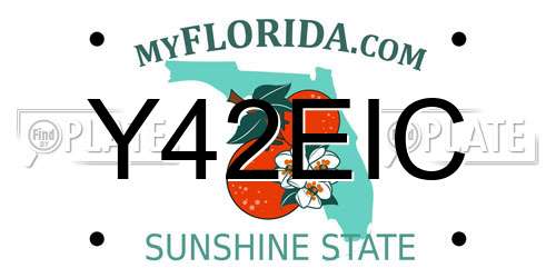 Y42EIC Florida License Plate