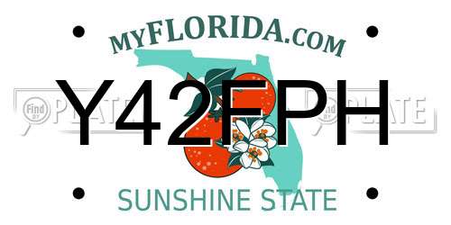 Y42FPH Florida License Plate